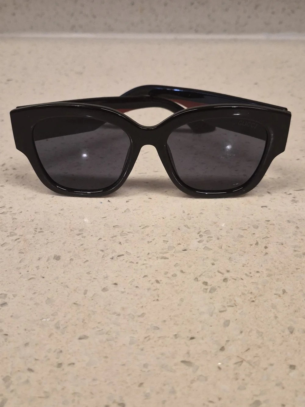 Gucci Black Oversized Square Sunglasses with Dark Grey Lenses